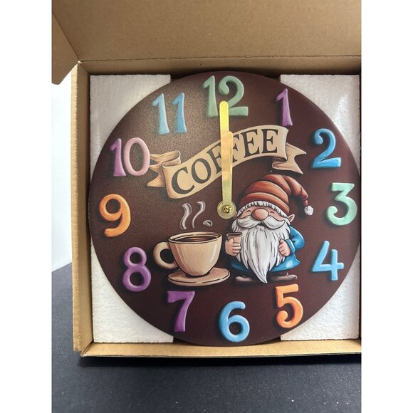 Gnome Coffee-Themed Wall Clock - Picture 1 of 2